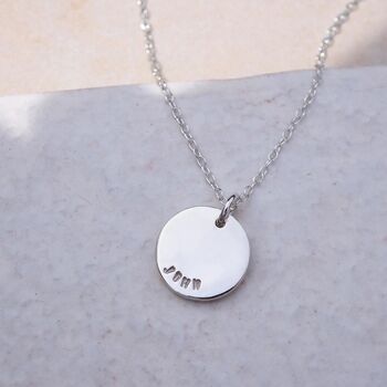 Personalised Hand Stamped Double Sided Disc Necklace, 6 of 12