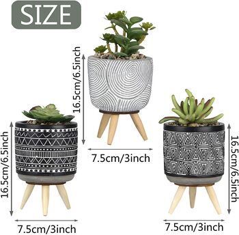 Set Of Three Artificial Succulent Plant In Ceramic Pot, 2 of 4