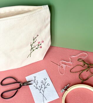 Embroidered Accessories Bag Kit, 3 of 5