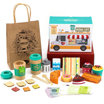 Wooden Toy Cafe Play Food Shop Accessories Set, 8 of 10