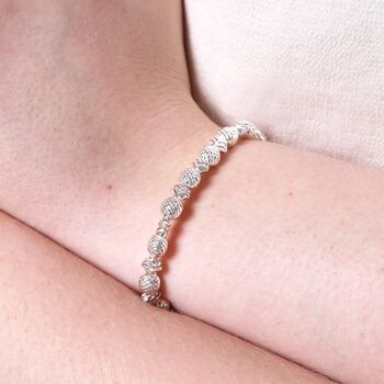 Pineapple Charm Beaded Bracelet In Silver, 2 of 4