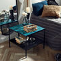 Turquoise Tiled Top Iron Side Table, thumbnail 1 of 5