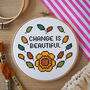 'Change Is Beautiful' Autumn Cross Stitch Kit, thumbnail 2 of 5