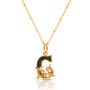 Gold Plated G Initial Necklace With Green Marble, thumbnail 2 of 6