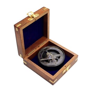 Personalised Gunmetal Signature Sundial Compass Gift, 7 of 9