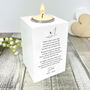 Personalised Happy Heavenly Father's Day White Tea Light Holder, thumbnail 1 of 6