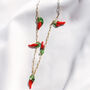 Chilli Pepper Gold Plated Silver Glass Charm Necklace, thumbnail 2 of 3