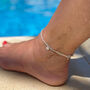 Santorini Dream Apatite And Moonstone Silver Anklet, thumbnail 1 of 8
