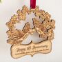 Personalised Love Birds Wooden Hanging Decoration, thumbnail 2 of 2