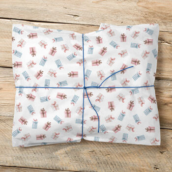Christmas Pink Gift Wrapping Paper Roll Or Folded, 3 of 3