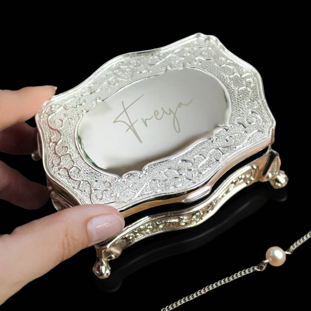 Personalised Small Silver Plated Jewellery Box, 1 of 6