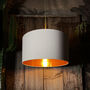 White Cotton Lampshade With Copper Foil Lining, thumbnail 2 of 6