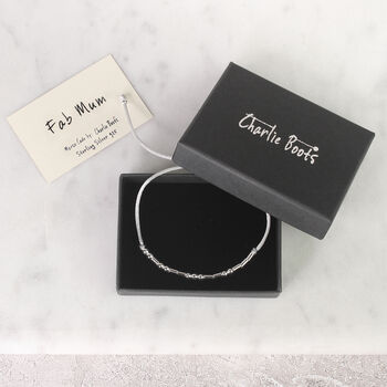 Sterling Silver Fab Mum Morse Code Bracelet, 4 of 7