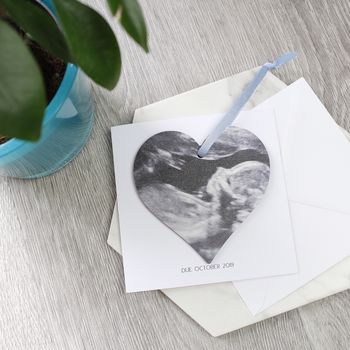 Baby Scan Photo Removable Heart And Personalised Card, 6 of 7
