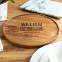 Personalised BBQ King Round Serving Board Acacia Wood, thumbnail 3 of 5