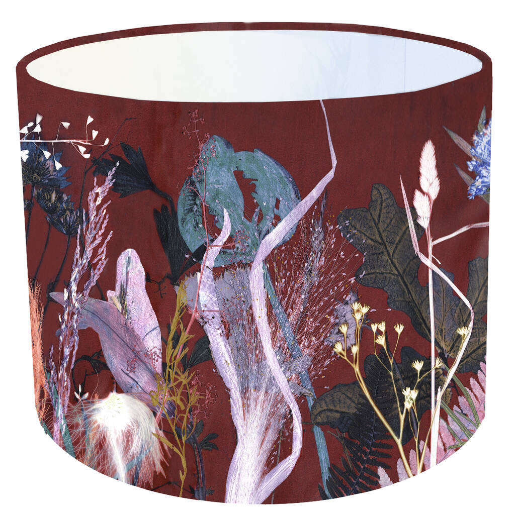 Rust Red Earthern Interior Design Botanical Lampshade
