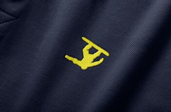 Organic Cotton Embroidered Snowboard Polo Shirt, 2 of 2