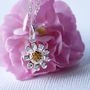 Dainty Gold And Silver Daisy Necklace, thumbnail 1 of 12