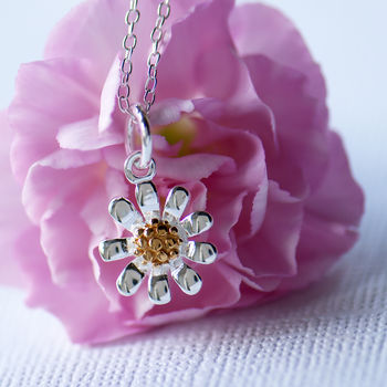 Dainty Gold And Silver Daisy Necklace, 4 of 12