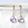 Pink Tourmaline And Pink Amethyst Drop Earrings, thumbnail 1 of 10