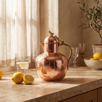 Heavy Duty Hammered Copper Jug Pitcher, Heavy Duty Copper Jug, 2 of 6