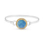 Round Turquoise Blue Lagoon Silver Plated Bangle, thumbnail 2 of 5