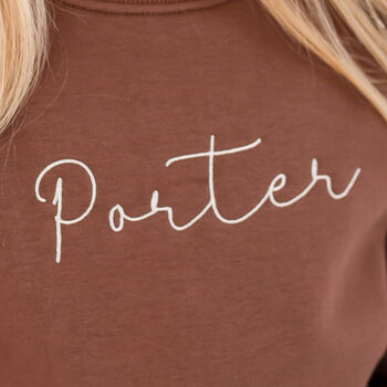 Personalised Embroidered Italic Name Hoodie, 5 of 8
