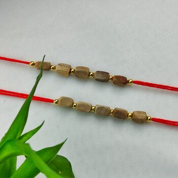 Indian Tulsi Bead Rakhi For Raksha Bandhan, 7 of 7