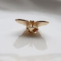 Teal And Pink Butterfly Pin Badge With Gold Accents, thumbnail 4 of 7