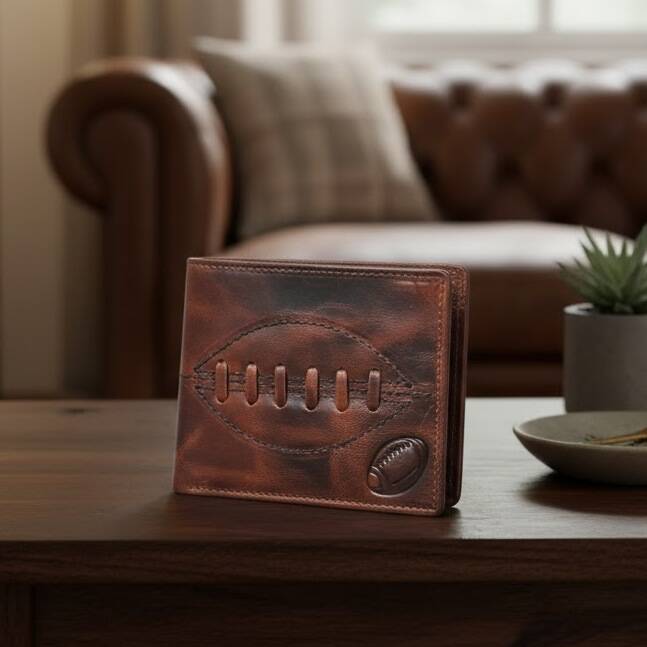 Leather Rugby Wallet With Rfid, 1 of 8