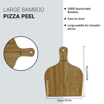Large Bamboo Pizza Paddle Board, 2 of 11