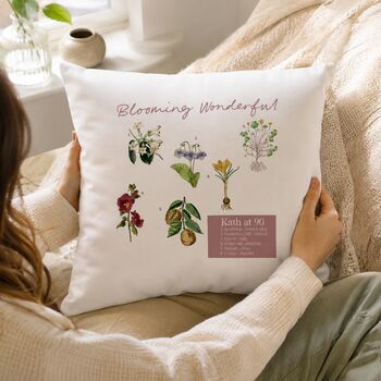 Describe Your Friend In Flowers Floriography Gift Cushion, 2 of 11