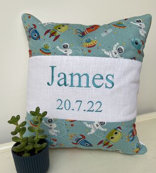 Outer Space Name Cushion, 3 of 11
