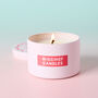 Funny Coffee Gift Coffee Lovers Club Pink Tin Candle, thumbnail 5 of 5