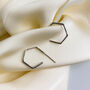 Sterling Silver Hexagon Hoop Stud Earrings, thumbnail 1 of 3