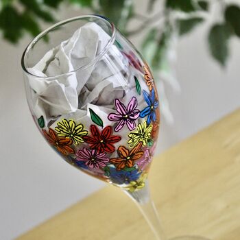 30th Birthday Wine Glass With Floral Design, 3 of 9