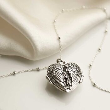 Sterling Silver Love Wings Locket Necklace, 5 of 12