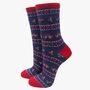 Women's Bamboo Socks Gift Box Christmas Robins, thumbnail 4 of 5