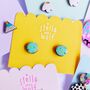 Pale Blue Mini Terrazzo Stud Earrings, thumbnail 6 of 7