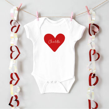 Personalised Love Heart Name Babygrow Or Sleepsuit, 3 of 4