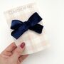 Navy Velvet Hair Bow Christmas Stocking Filler, thumbnail 2 of 2