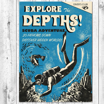Deep Sea Diver Greetings Card, 2 of 2