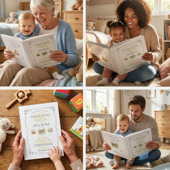 Personalised Christening Gift Book Of Nursery Rhymes, 2 of 12