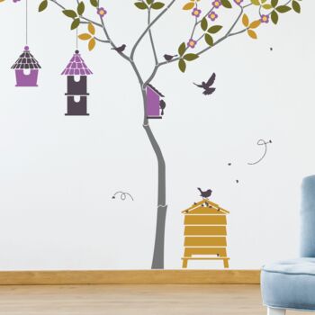 Triangle Tree Nursery Wall Stencil Pack With Beehives, 2 of 8