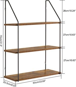 Three Tier Industrial Mounted Storage Shelves, 8 of 8
