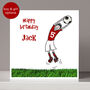 Personalised Red, Blue Or Green Football Birthday Card, thumbnail 1 of 5