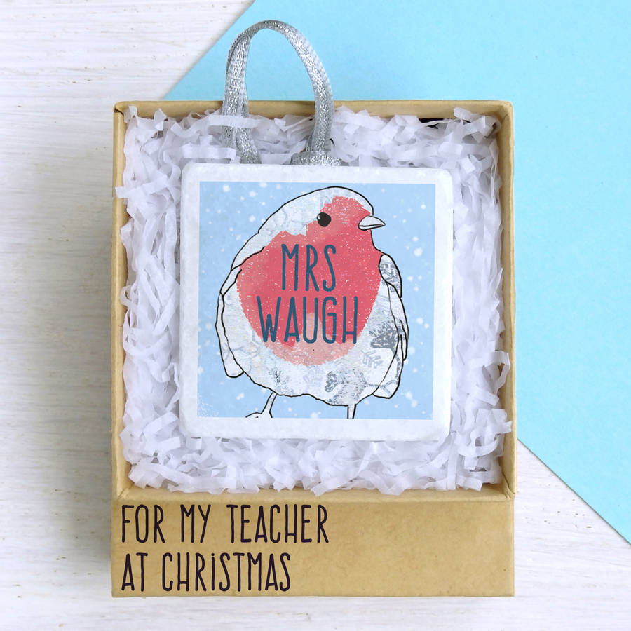 Personalised Teacher Christmas Decoration By littlebirdydesigns