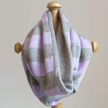 Reversible Pure Cashmere Snood Scarf, 5 of 12