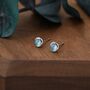 Sterling Silver Genuine Aquamarine Bezel Stud Earrings, thumbnail 8 of 12