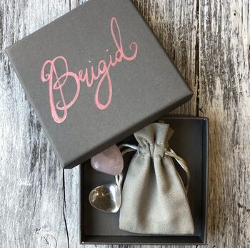 Personalised Healing Crystal Earring And Stone Gift Box, 9 of 11